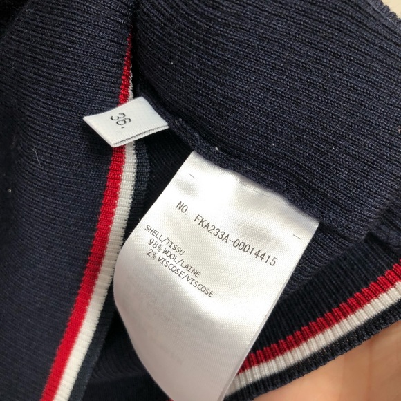 $850 Thom browne ribbed wool blend sweater with Web trim size 36 - Picture 5 of 9